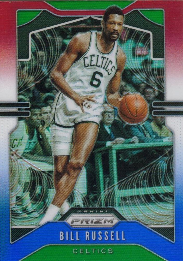 #21 Bill Russell - Boston Celtics - 2019-20 Panini Prizm - Prizms Red White and Blue Basketball