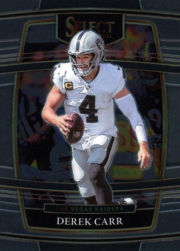 #21 Derek Carr - Las Vegas Raiders - 2021 Panini Select - Black and Gold Prizm Die Cut Football