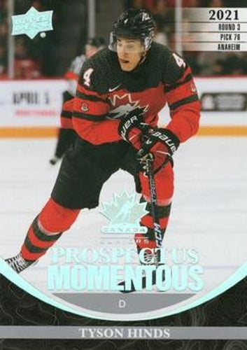 #PM-21 Tyson Hinds - Canada - 2023 Upper Deck Team Canada Juniors - Prospectus Momentous Hockey
