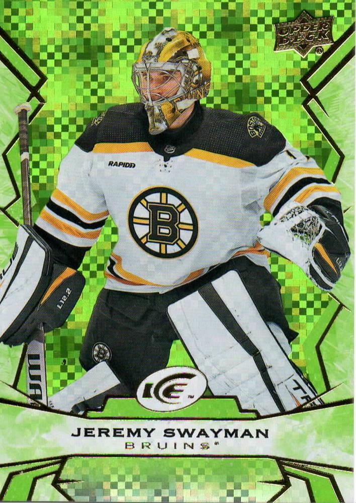 #21 Jeremy Swayman - Boston Bruins - 2022-23 Upper Deck Ice - Green Hockey