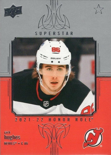 #HR-21 Jack Hughes - New Jersey Devils - 2021-22 Upper Deck - Honor Roll Hockey