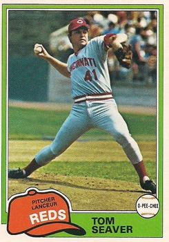 #220 Tom Seaver - Cincinnati Reds - 1981 O-Pee-Chee - Gray Back Baseball
