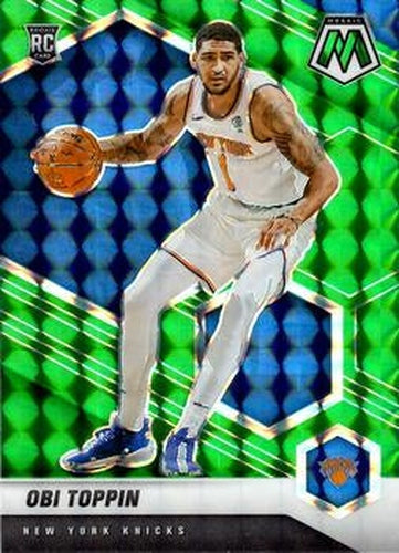#220 Obi Toppin - New York Knicks - 2020-21 Panini Mosaic - Mosaic Green Basketball