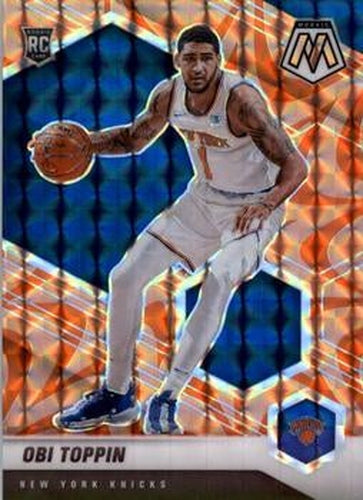 #220 Obi Toppin - New York Knicks - 2020-21 Panini Mosaic - Mosaic Reactive Orange Basketball
