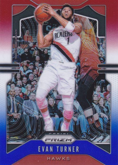 #119 Evan Turner - Atlanta Hawks - 2019-20 Panini Prizm - Prizms Red White and Blue Basketball