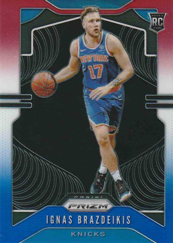 #284 Ignas Brazdeikis - New York Knicks - 2019-20 Panini Prizm - Prizms Red White and Blue Basketball
