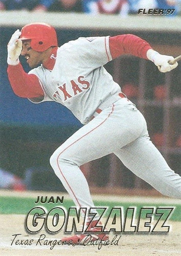 #221 Juan Gonzalez - Texas Rangers - 1997 Fleer Baseball