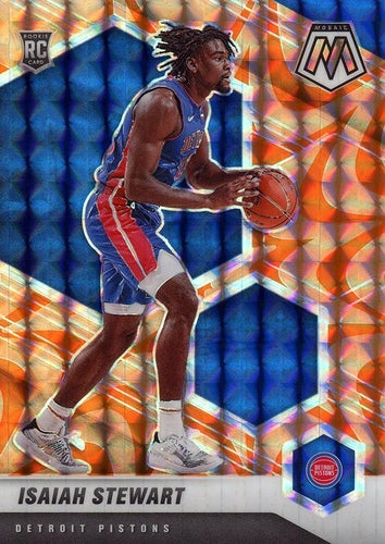 #223 Isaiah Stewart - Detroit Pistons - 2020-21 Panini Mosaic - Mosaic Reactive Orange Basketball