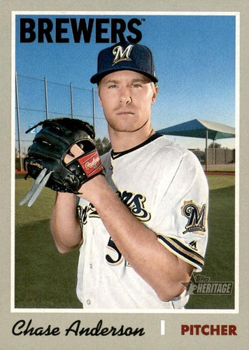 #224 Chase Anderson - Milwaukee Brewers - 2019 Topps Heritage Baseball