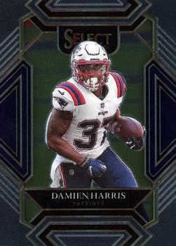 #224 Damien Harris - New England Patriots - 2021 Panini Select - Black and Gold Prizm Die Cut Football