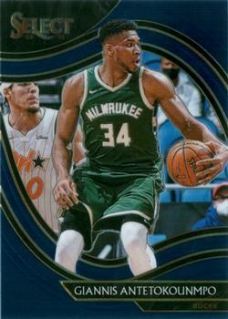 #224 Giannis Antetokounmpo - Milwaukee Bucks - 2020-21 Panini Select - Blue Basketball