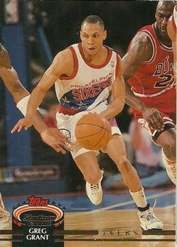 #225 Greg Grant - Philadelphia 76ers - 1992-93 Stadium Club Basketball