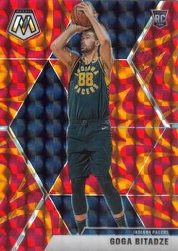 #225 Goga Bitadze - Indiana Pacers - 2019-20 Panini Mosaic - Reactive Orange Basketball