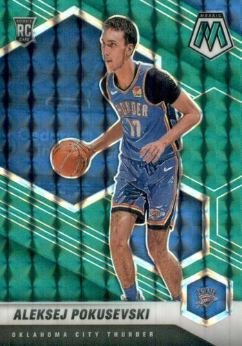 #226 Aleksej Pokusevski - Oklahoma City Thunder - 2020-21 Panini Mosaic - Mosaic Green Basketball
