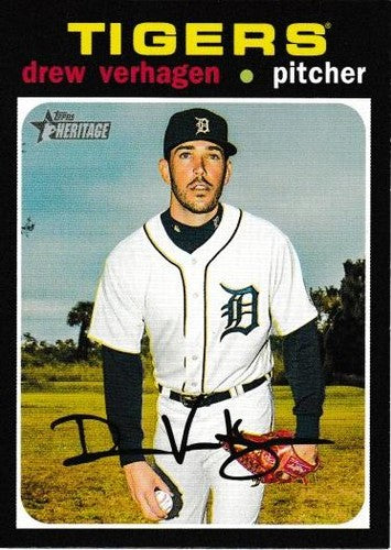 #227 Drew VerHagen - Detroit Tigers - 2020 Topps Heritage Baseball