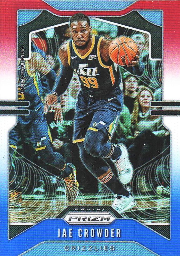 #227 Jae Crowder - Memphis Grizzlies - 2019-20 Panini Prizm - Prizms Red White and Blue Basketball