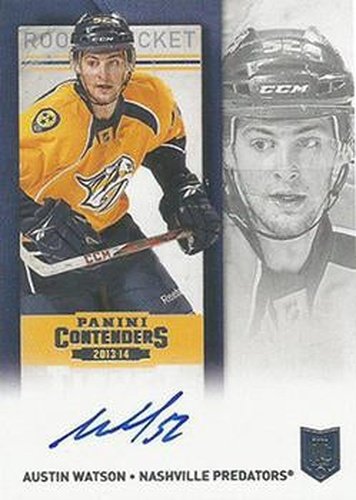 #227a Austin Watson - Nashville Predators - 2013-14 Panini Contenders Hockey