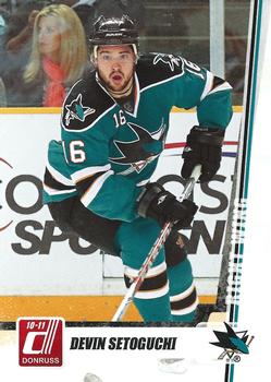 #229 Devin Setoguchi - San Jose Sharks - 2010-11 Donruss Hockey