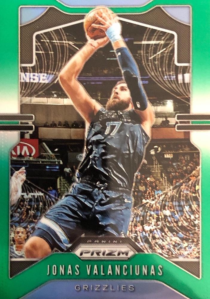 #229 Jonas Valanciunas - Memphis Grizzlies - 2019-20 Panini Prizm - Prizms Green Basketball
