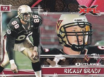 #22 Rickey Brady - Las Vegas Outlaws - 2001 Topps XFL Football