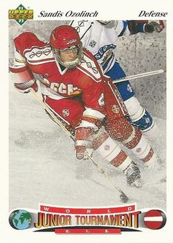 #22 Sandis Ozolinch - CIS - 1991-92 Upper Deck Czech World Juniors Hockey
