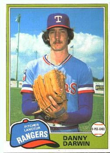 #22 Danny Darwin - Texas Rangers - 1981 O-Pee-Chee - Gray Back Baseball