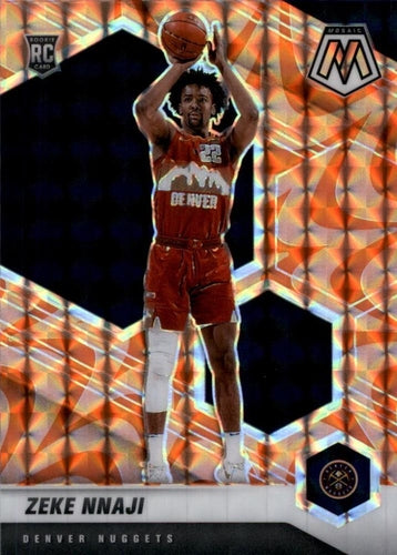 #231 Zeke Nnaji - Denver Nuggets - 2020-21 Panini Mosaic - Mosaic Reactive Orange Basketball