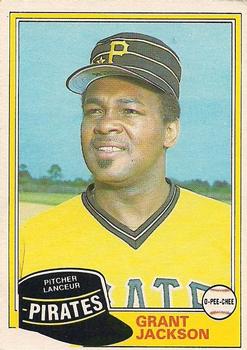 #232 Grant Jackson - Pittsburgh Pirates - 1981 O-Pee-Chee - Gray Back Baseball