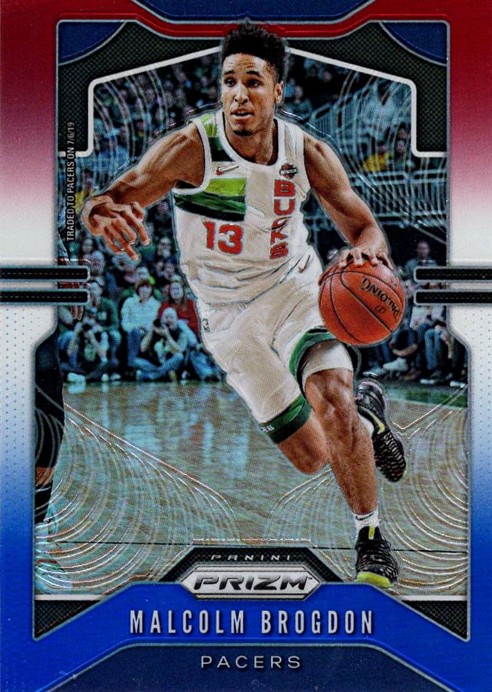 #232 Malcolm Brogdon - Indiana Pacers - 2019-20 Panini Prizm - Prizms Red White and Blue Basketball