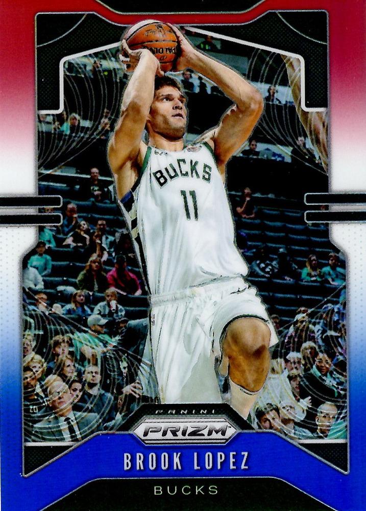 #234 Brook Lopez - Milwaukee Bucks - 2019-20 Panini Prizm - Prizms Red White and Blue Basketball