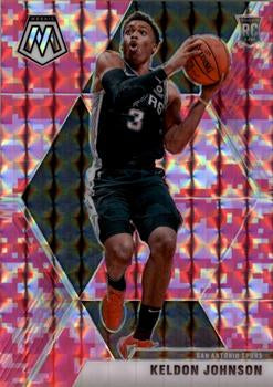 #238 Keldon Johnson - San Antonio Spurs - 2019-20 Panini Mosaic - Camo Pink Basketball