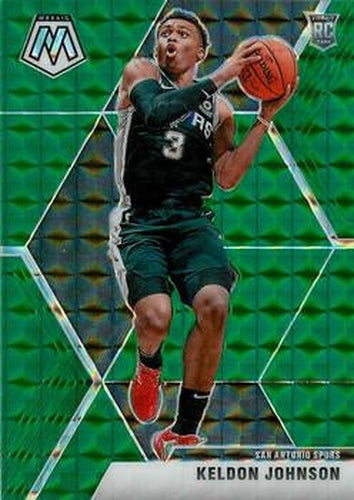 #238 Keldon Johnson - San Antonio Spurs - 2019-20 Panini Mosaic - Green Prizm Basketball