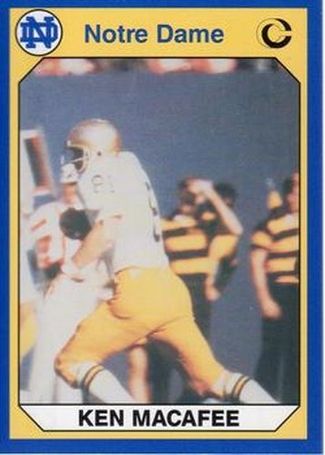 #23 Ken MacAfee - Notre Dame Fighting Irish - 1990 Collegiate Collection Notre Dame Football