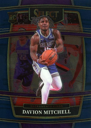 #23 Davion Mitchell - Sacramento Kings - 2021-22 Panini Select - Blue Basketball