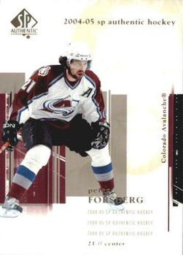 #23 Peter Forsberg - Colorado Avalanche - 2004-05 SP Authentic Hockey
