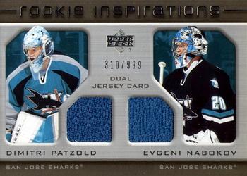 #244 Dimitri Patzold / Evgeni Nabokov - San Jose Sharks - 2005-06 Upper Deck Rookie Update Hockey