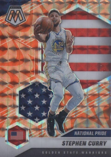 #249 Stephen Curry - Golden State Warriors - 2020-21 Panini Mosaic - Mosaic Reactive Orange Basketball