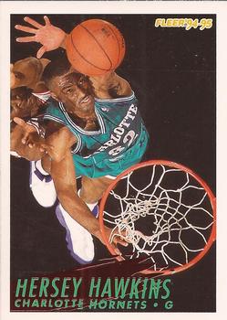 #24 Hersey Hawkins - Charlotte Hornets - 1994-95 Fleer Basketball
