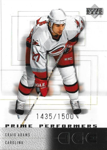 #84 Craig Adams - Carolina Hurricanes - 2000-01 Upper Deck Ice Hockey