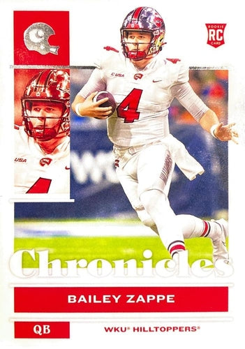 #24 Bailey Zappe - Western Kentucky Hilltoppers - 2022 Panini Chronicles Draft Picks Football