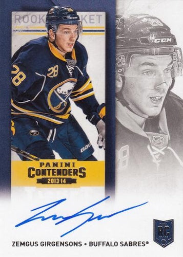 #250a Zemgus Girgensons - Buffalo Sabres - 2013-14 Panini Contenders Hockey