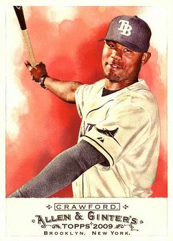 #251 Carl Crawford - Tampa Bay Rays - 2009 Topps Allen & Ginter Baseball