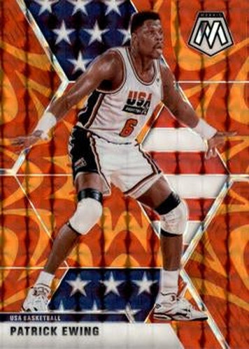 #253 Patrick Ewing - USA - 2019-20 Panini Mosaic - Reactive Orange Basketball