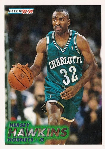 #254 Hersey Hawkins - Charlotte Hornets - 1993-94 Fleer Basketball