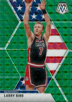 #254 Larry Bird - USA - 2019-20 Panini Mosaic - Green Prizm Basketball