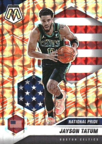 #254 Jayson Tatum - Boston Celtics - 2020-21 Panini Mosaic - Mosaic Reactive Orange Basketball