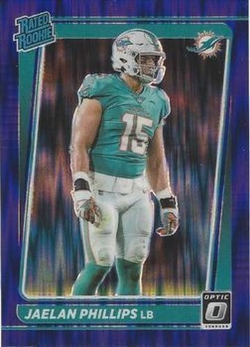 #254 Jaelan Phillips - Miami Dolphins - 2021 Donruss Optic - Purple Shock Football