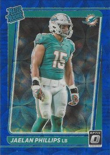 #254 Jaelan Phillips - Miami Dolphins - 2021 Donruss Optic - Blue Scope Football
