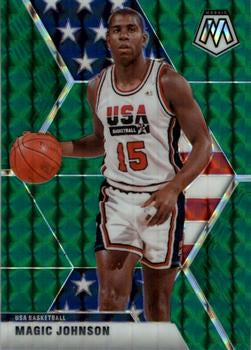 #255 Magic Johnson - USA - 2019-20 Panini Mosaic - Green Prizm Basketball