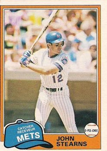 #255 John Stearns - New York Mets - 1981 O-Pee-Chee - Gray Back Baseball